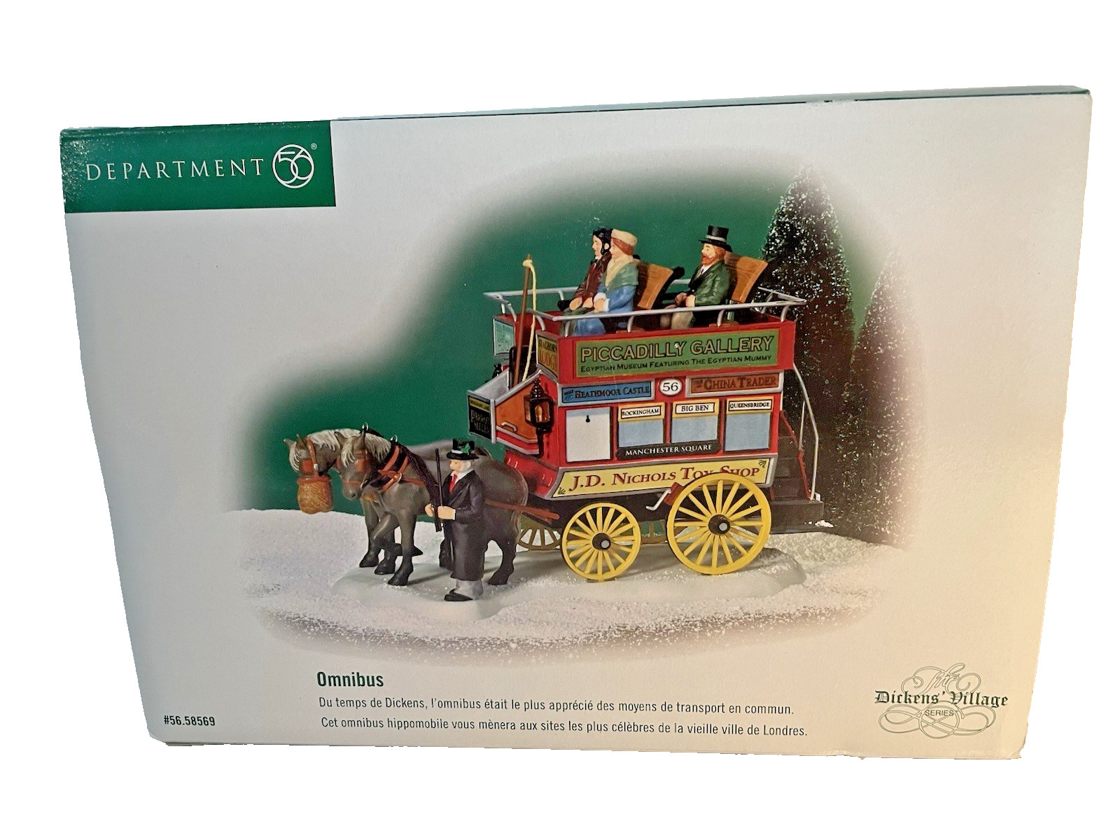 Department 56 Heritage Village Horse Drawn Omnibus Christmas Carriage Dickens