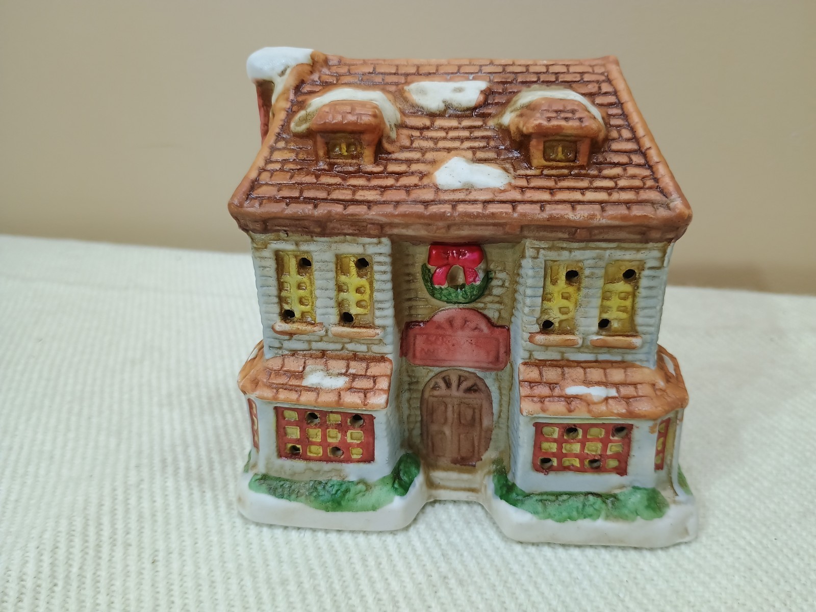 Lot of 6 National Decorations Vintage 1991 Christmas Houses Village Ceramic