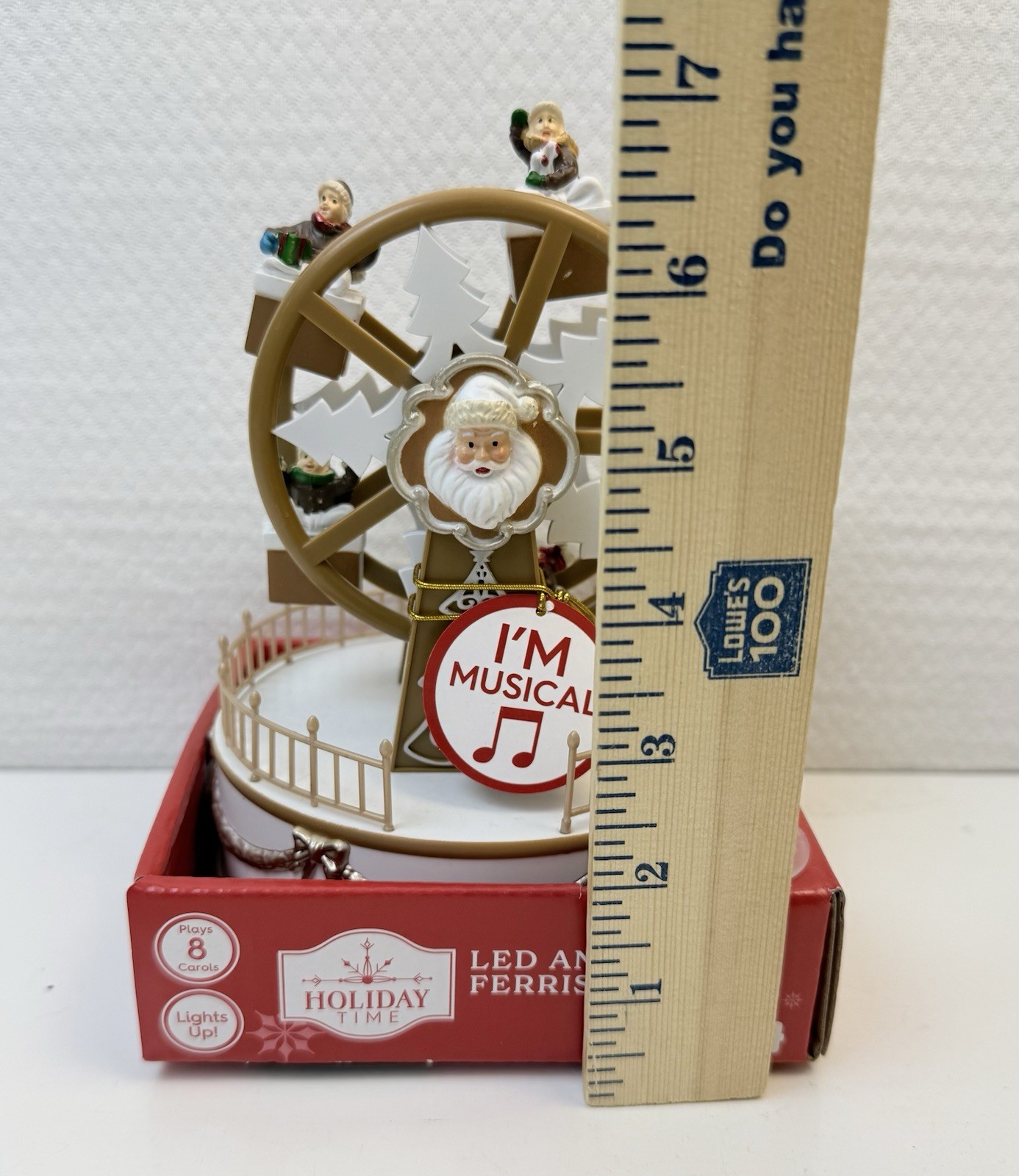 Animated Christmas Village Ferris Wheel Decorative Display6″ Holiday Time Works!