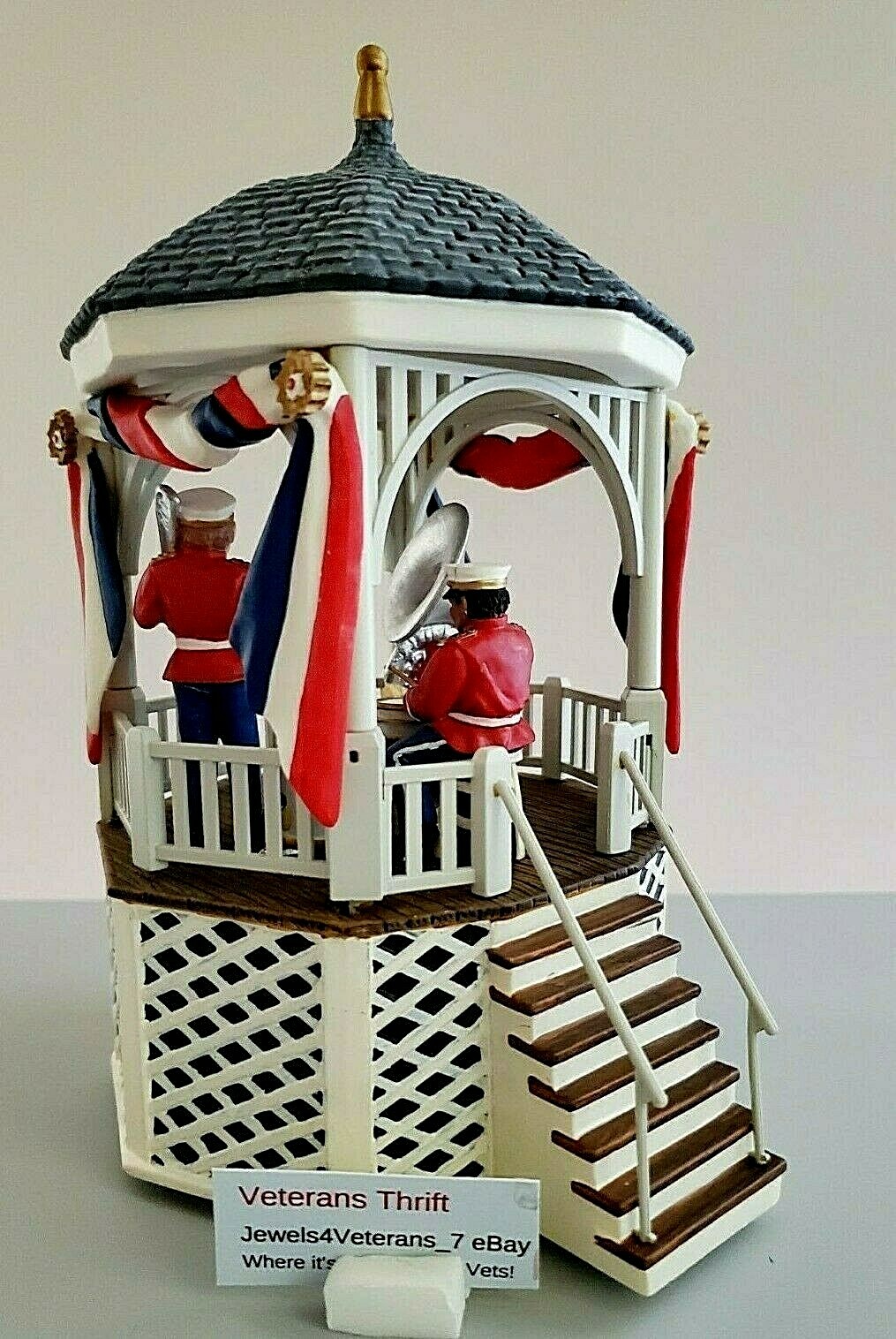 Dept 56 Celebrate America Stars & Stripes Forever Gazebo Music Box #55502💖