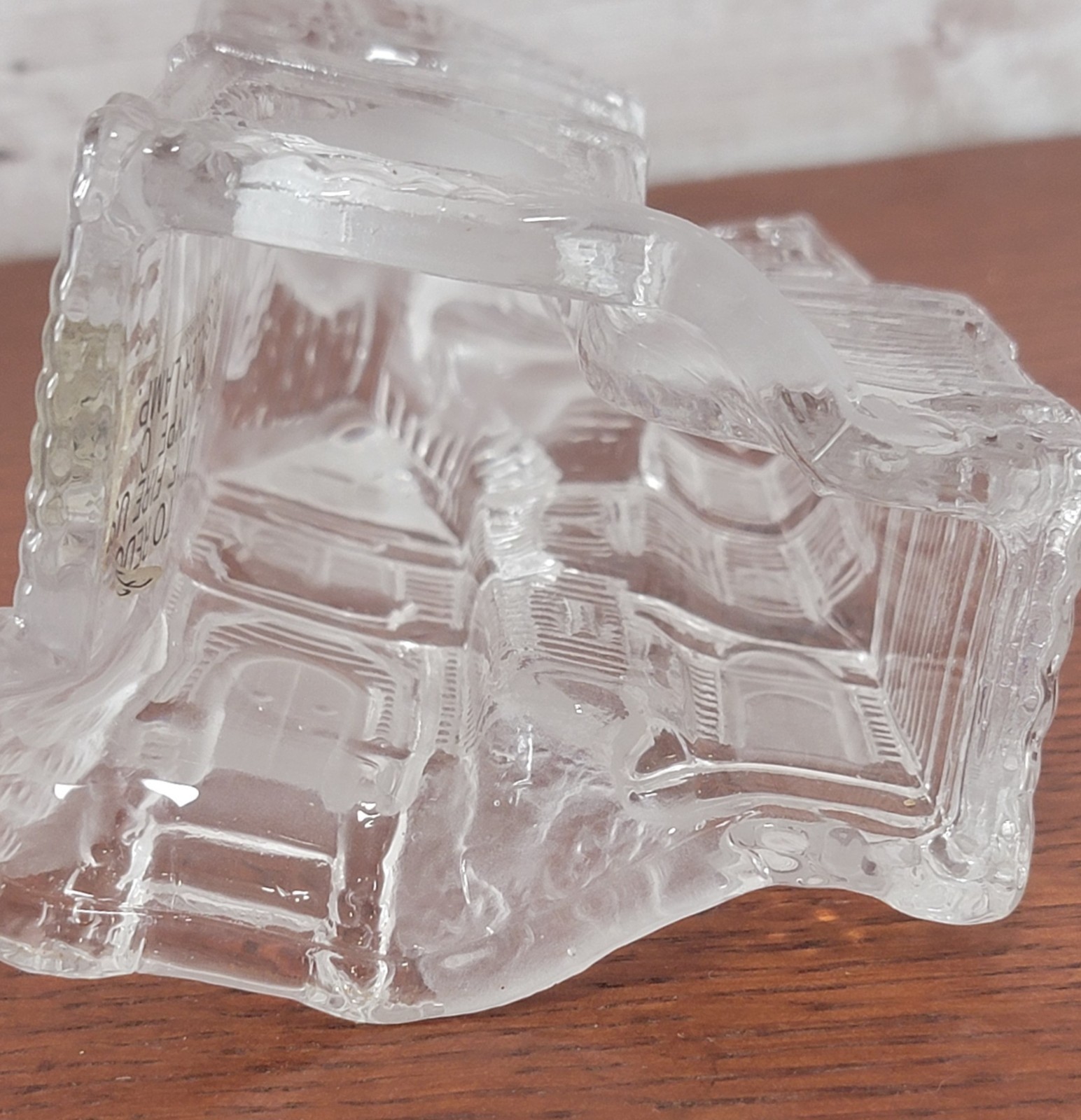 3 Vintage Clear Glass Christmas Village Buildings Church Storefront Houses