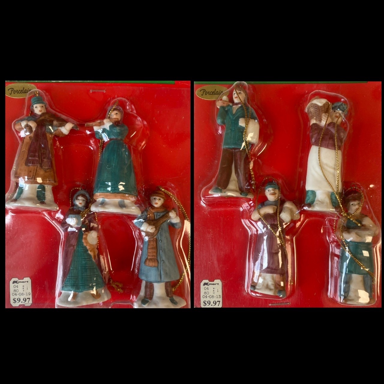 Vtg Christmas Americana 8 Ornaments Accent Accessory ShopKeepers & Musicians NOS