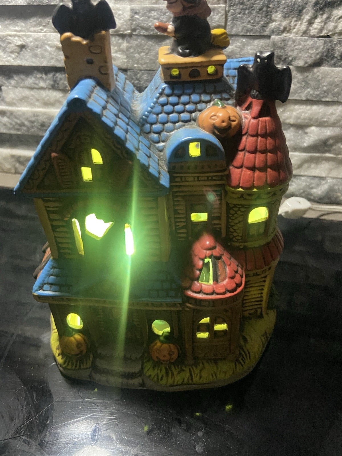 Lefton Light Up Halloween House Haunted Mansion