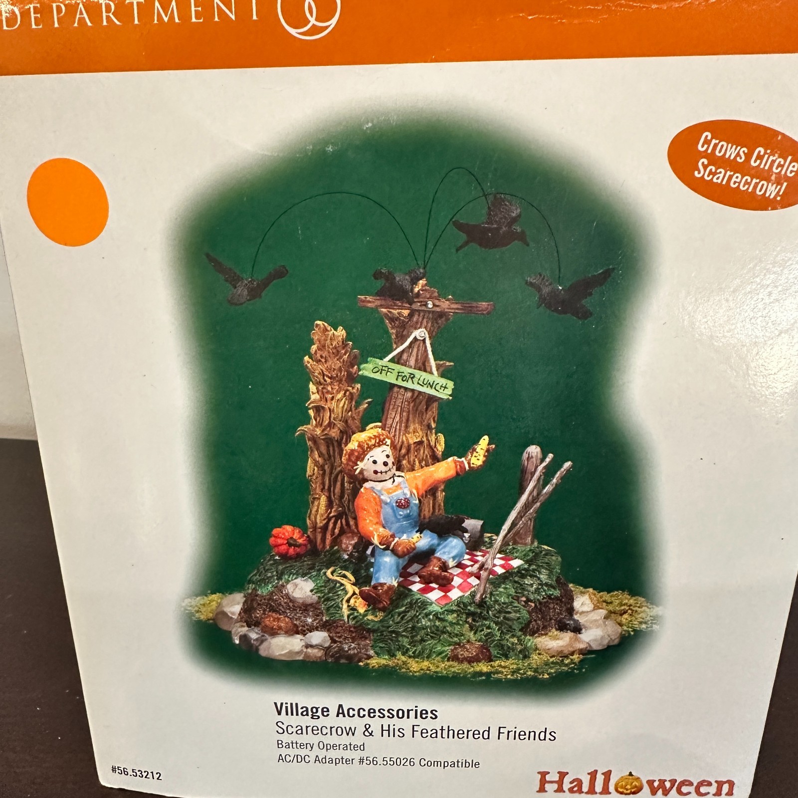 Dept 56 Halloween Scarecrow & His Feathered Friends Accessory with Adapter 53212