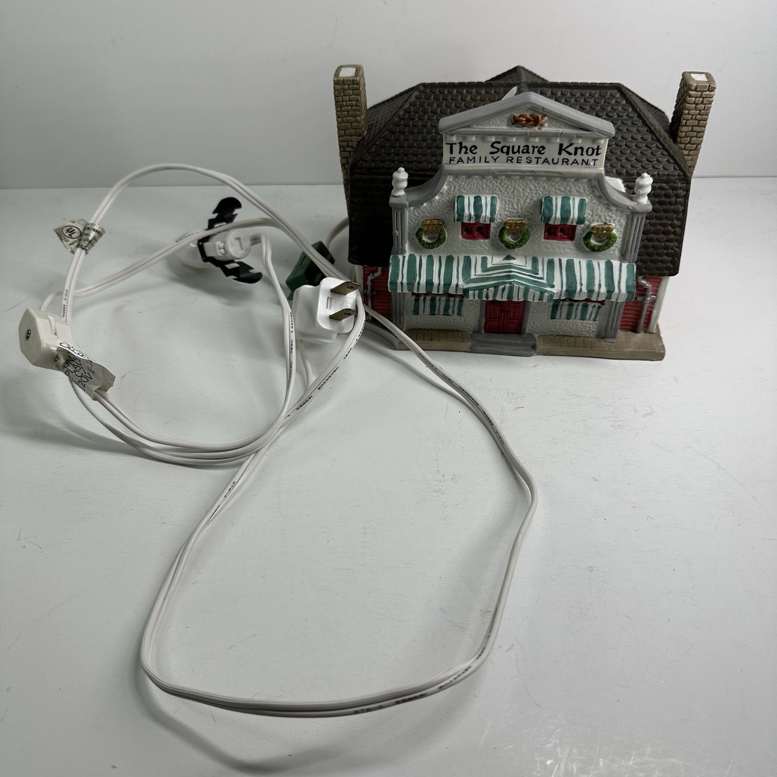 Lemax 1994 The Square Knot Family Restaurant Porcelain Lighted Christmas Village