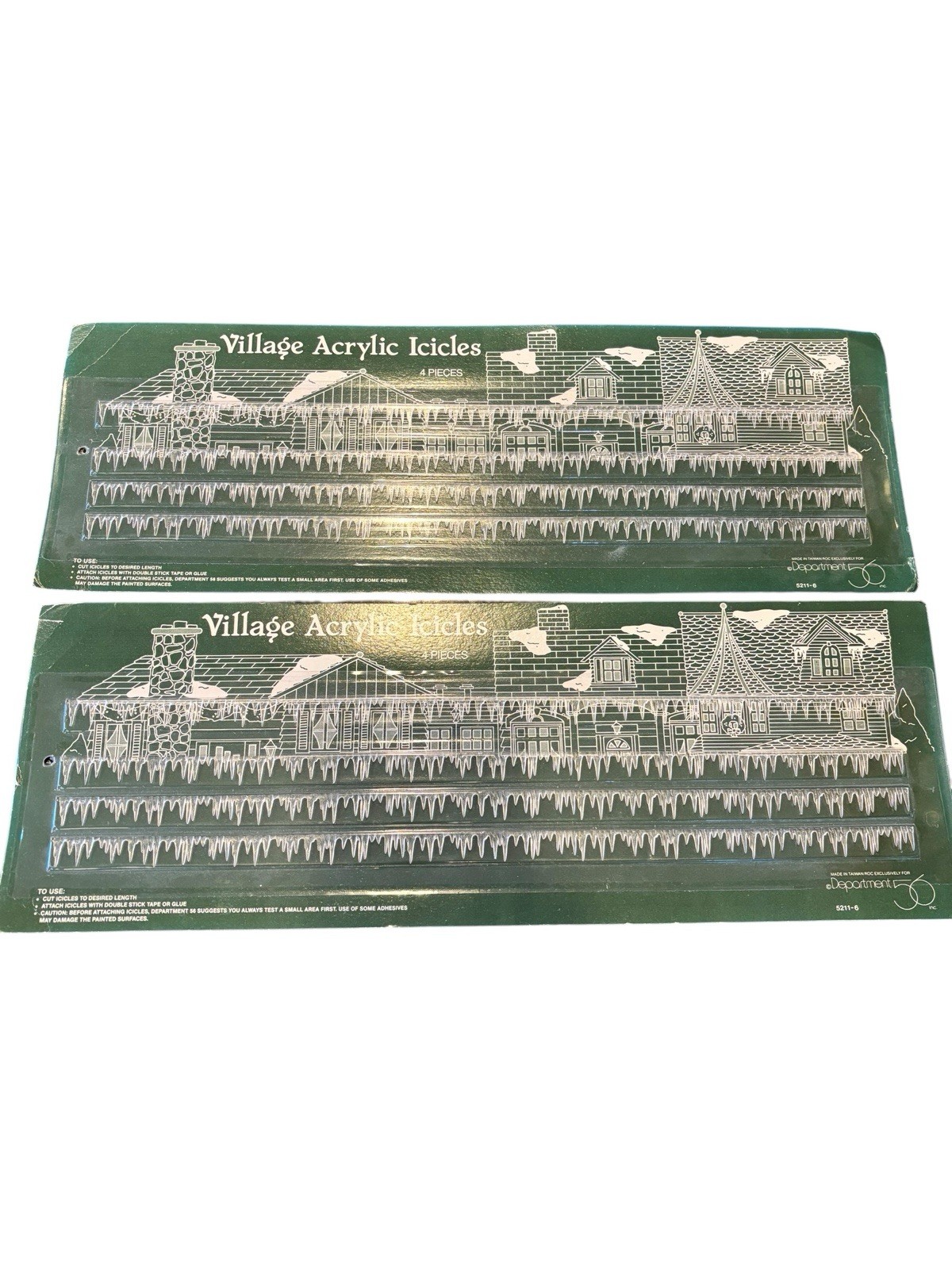 2 Packs- Dept 56 Village Acrylic Icicles 52116 Set of 4 Pieces 18″ 8 Total NEW