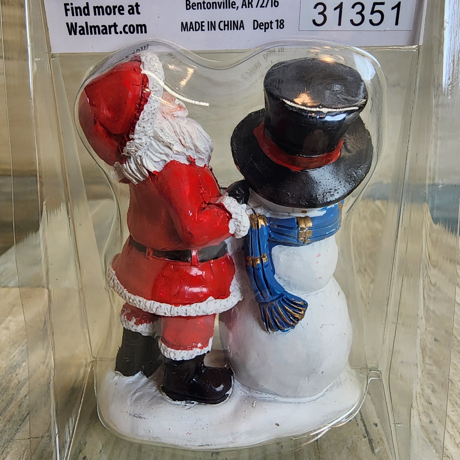 Holiday Time Christmas Village Accessory Santa & Snowman