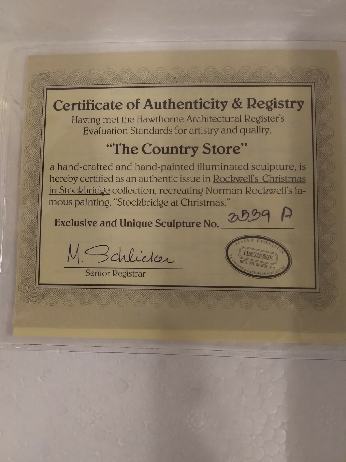 The Country Store Hawthorne Village Rockwells Christmas In Stockbridge New COA