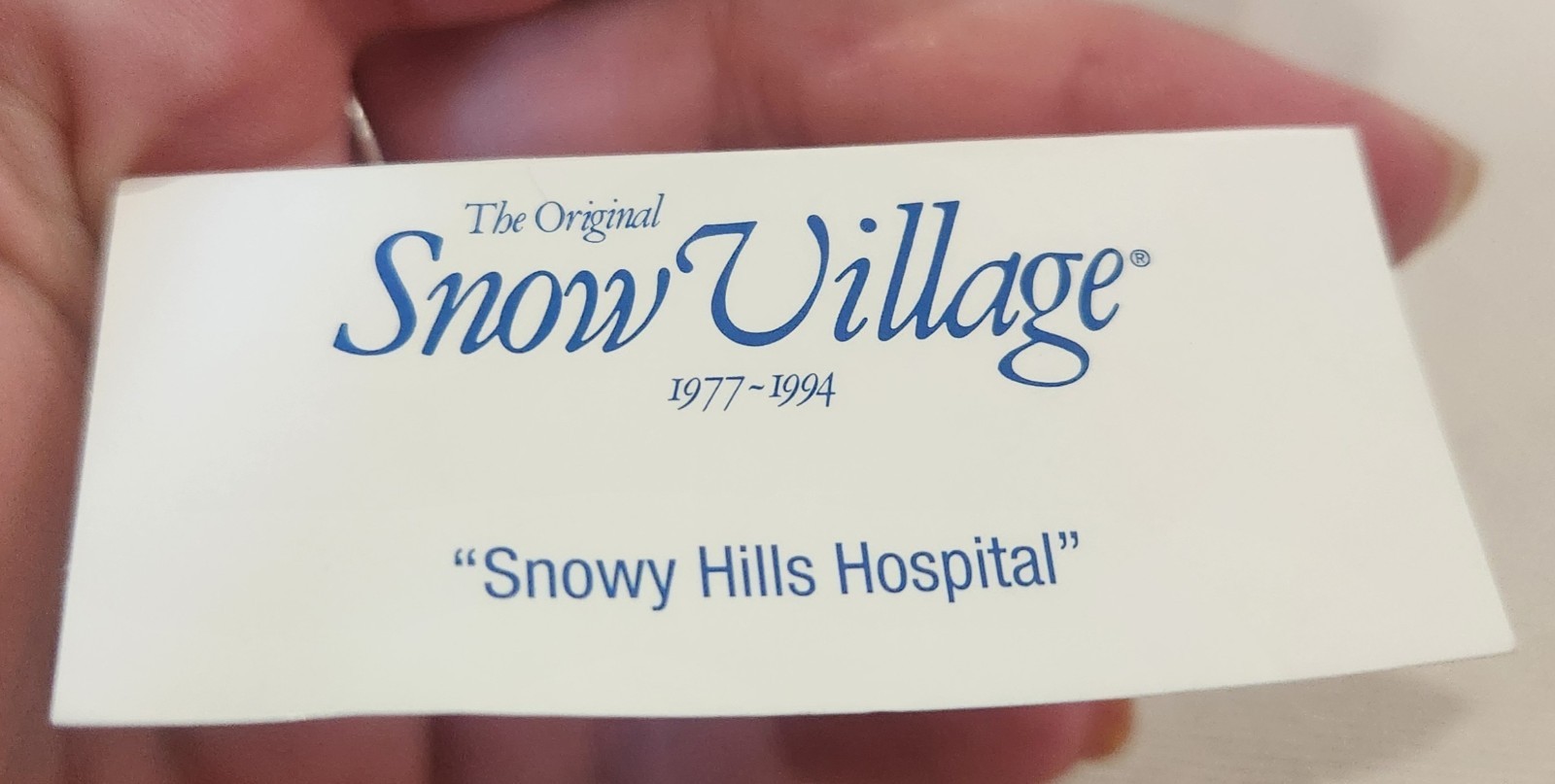 Vintage 1993 Dept 56 Snow Village Snowy Hills Hospital #54488 w/Box + Light