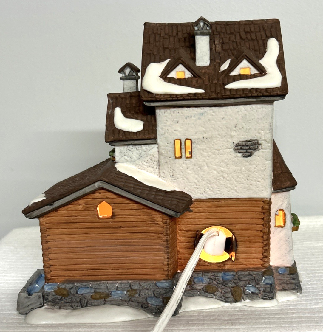 Dept 56 Christmas Alpine Village STODER GRIST MILL 59536 w/Light & Box Retired
