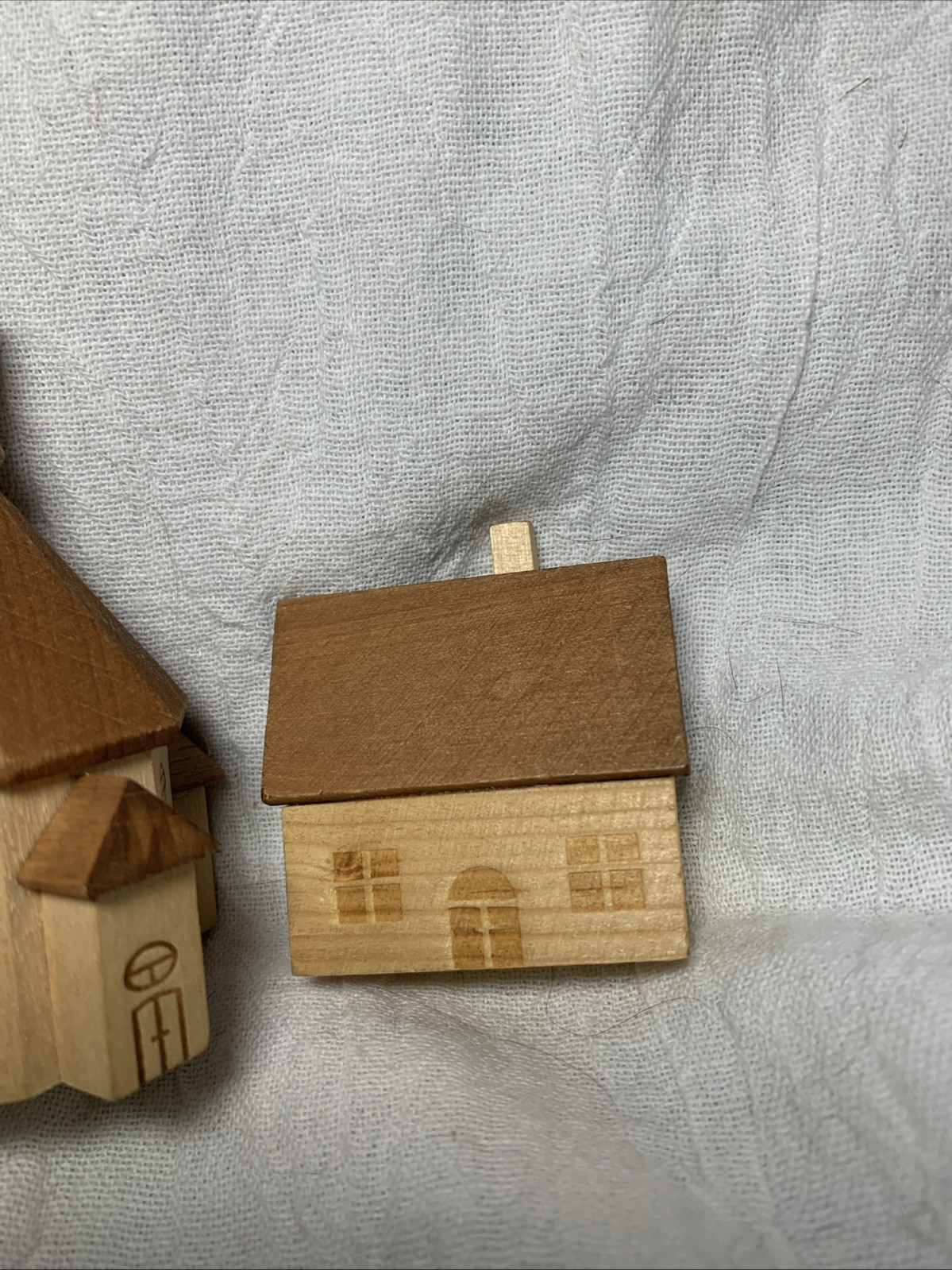 Vintage Erzgebirge German Village Church And House Hand Carved East Germany