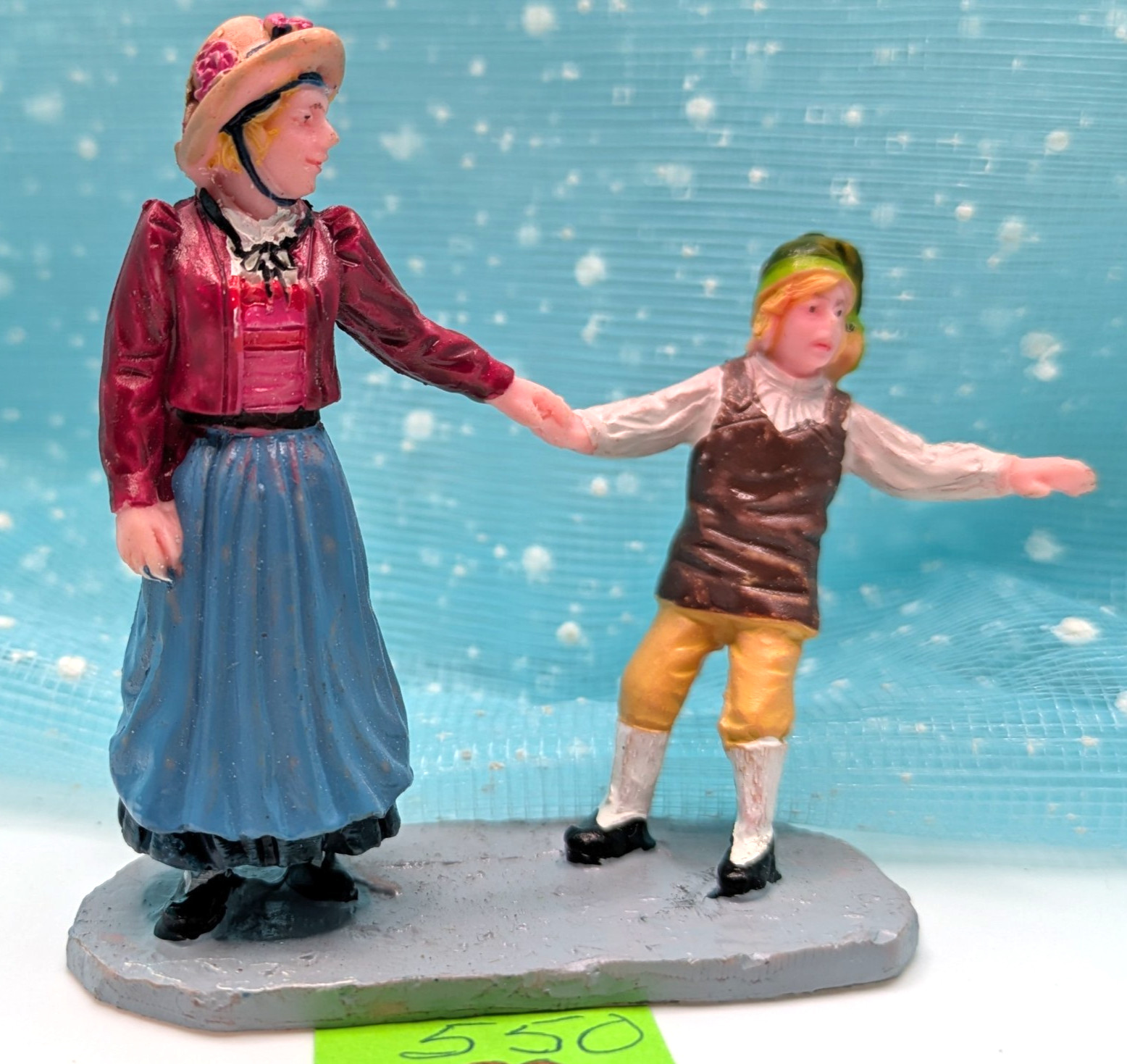 Lemax Mother Son But I Don’t Want to Go! Christmas Village Figurine INV550