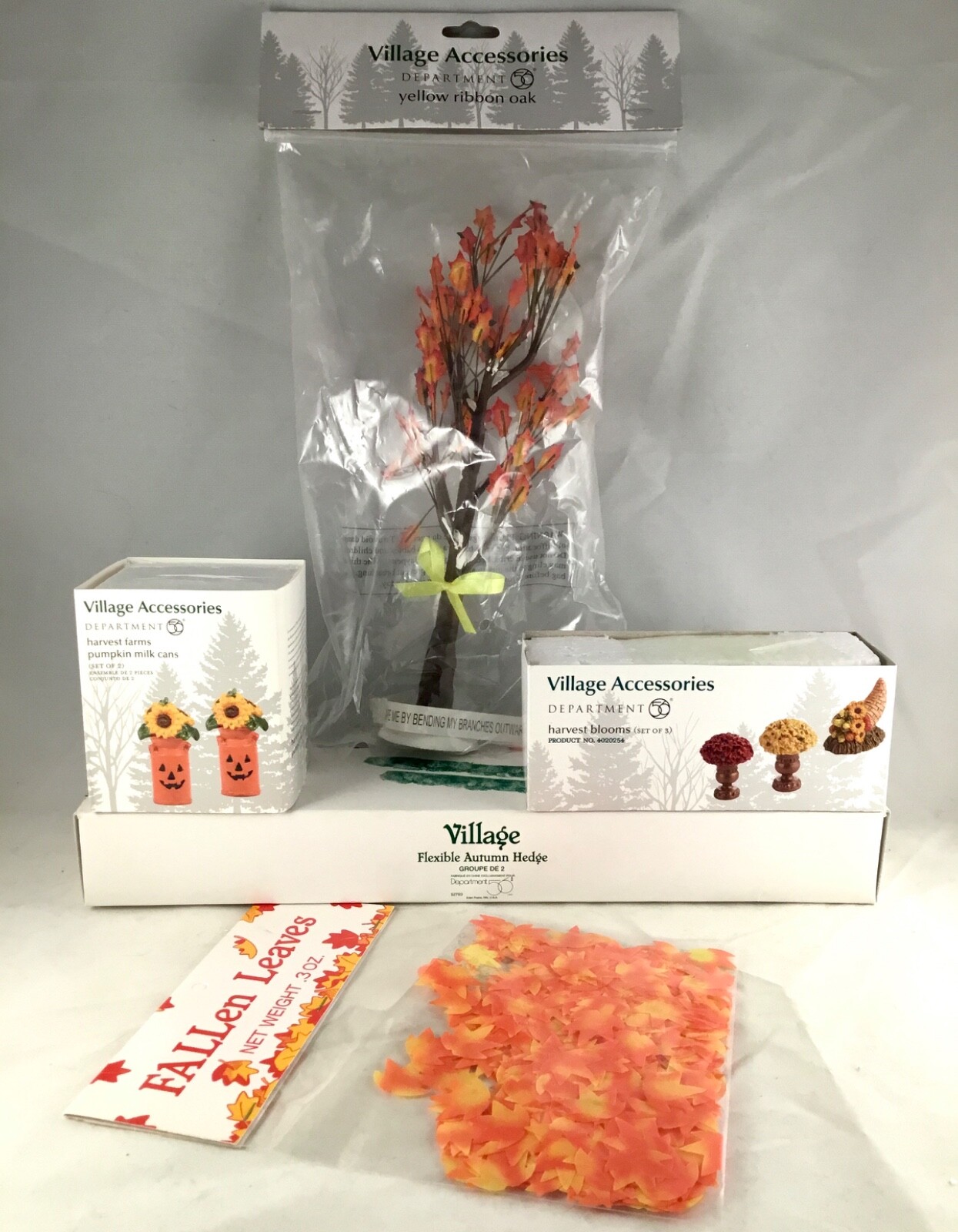 DEPT 56 Lot of 5 Assorted FALL / AUTUMN / HARVEST Blooms Village Accessories D56