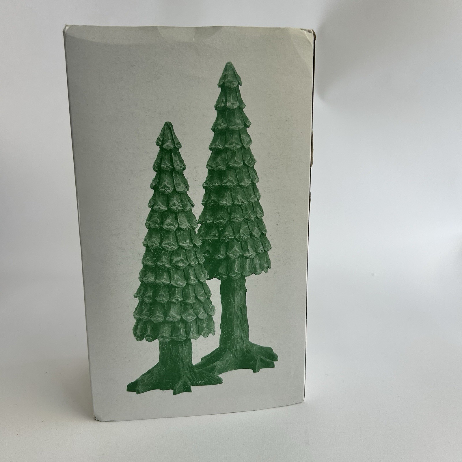 Dept 56 Village Pine Cone Trees NEW Set Of 2 Retired 1993 Brown #5221-3 VTG