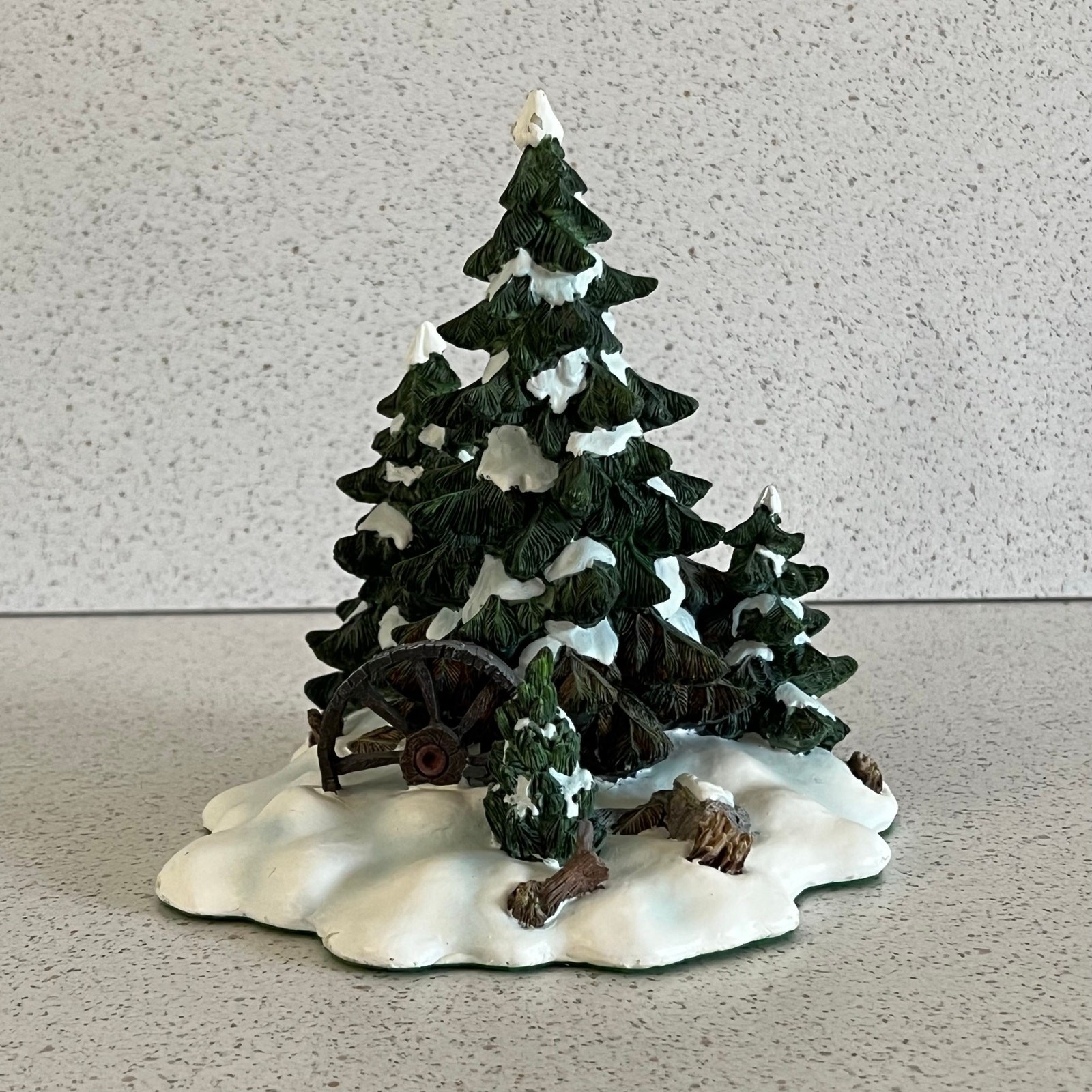 Dept. 56 Wagon Wheel Pine Grove Snow Evergreen Trees Christmas Village #52617