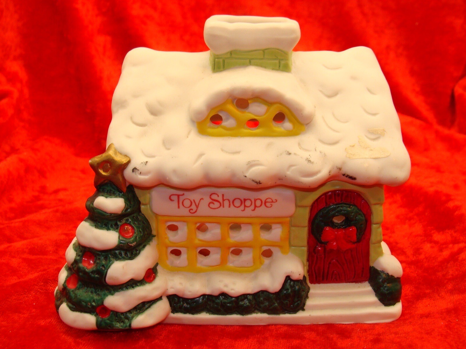 “Toy Shoppe Village” ~Also A Candleholder ~ 4.25” x 5.0” ~ Very Great Condition