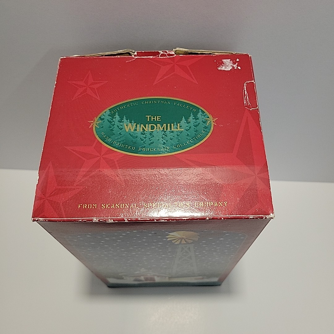 Windmill Christmas Village 1995 Seasonal Specialties Porcelain Wind Mill Metal