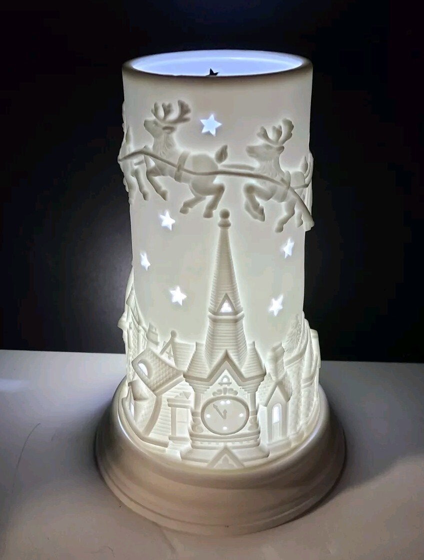 Department 56 Winter Silhouette Nights White Porcelain Candle Cylinder