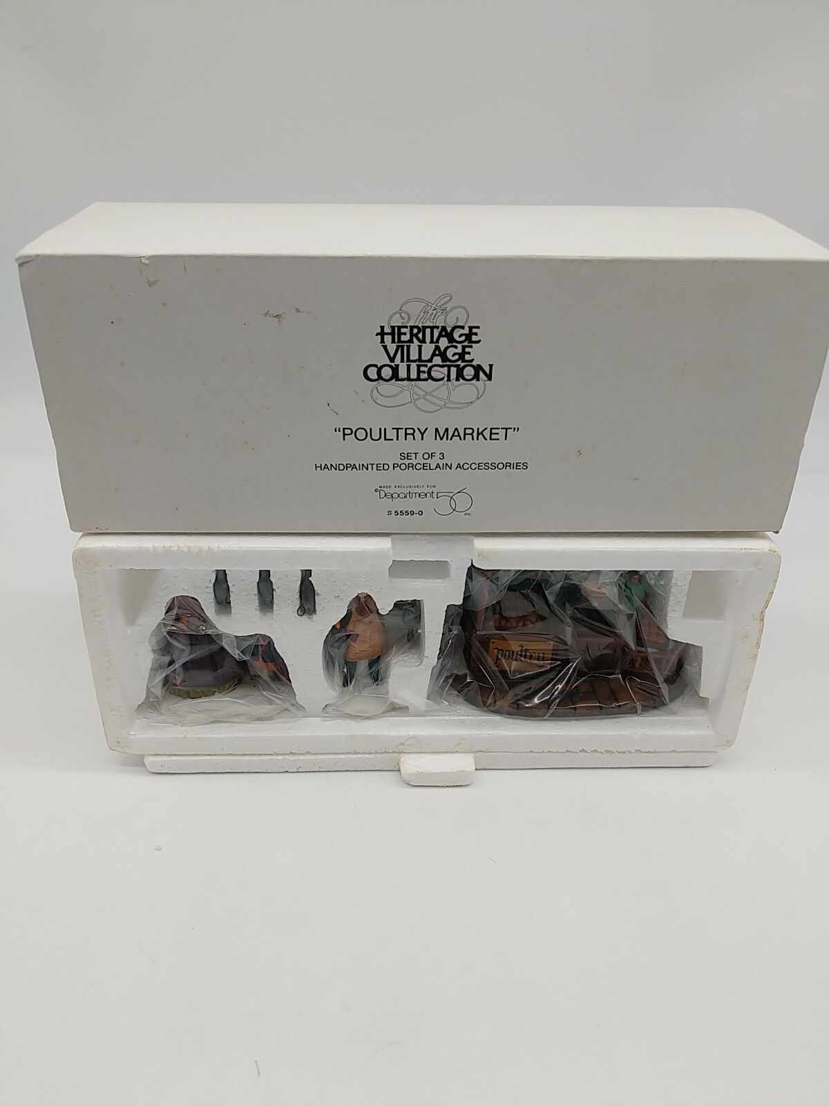 Heritage Village Accessories Department 56 POULTRY MARKET Set of 3 55590 New