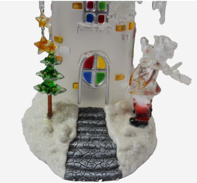 Vtg Heritage Mint Holiday Ice Sculptures Down The Chimney He Went Color Change