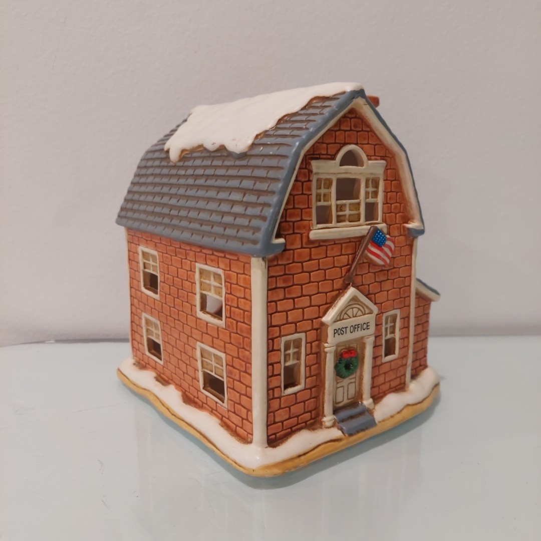 Lefton 1989 Post Office #07341 Colonial Village Christmas House Only, Byron Wood
