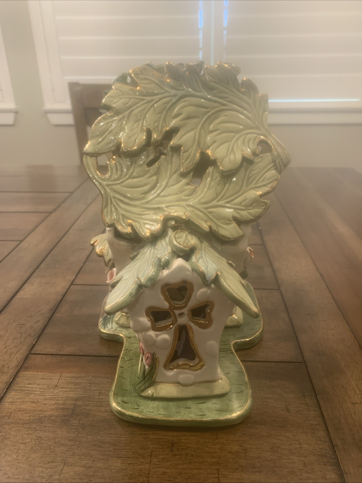 2002 Blue Sky Clay Works Easter Church With Candle Tray