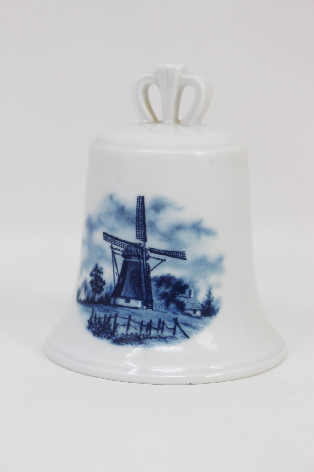 Delft Bell Blauw porcelain Windmill Hand Painted Holland 3.25” floral