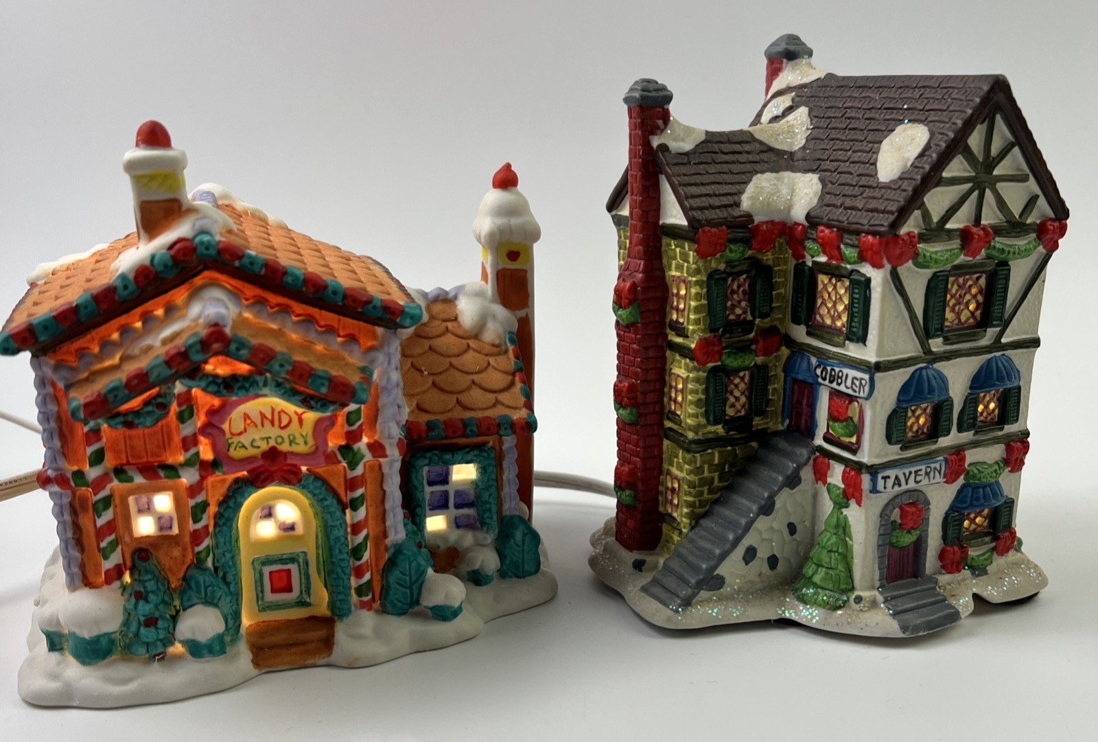 Trim a Home – Winter Valley Cottages Porcelain Candy Factory And Cobbler/Tavern