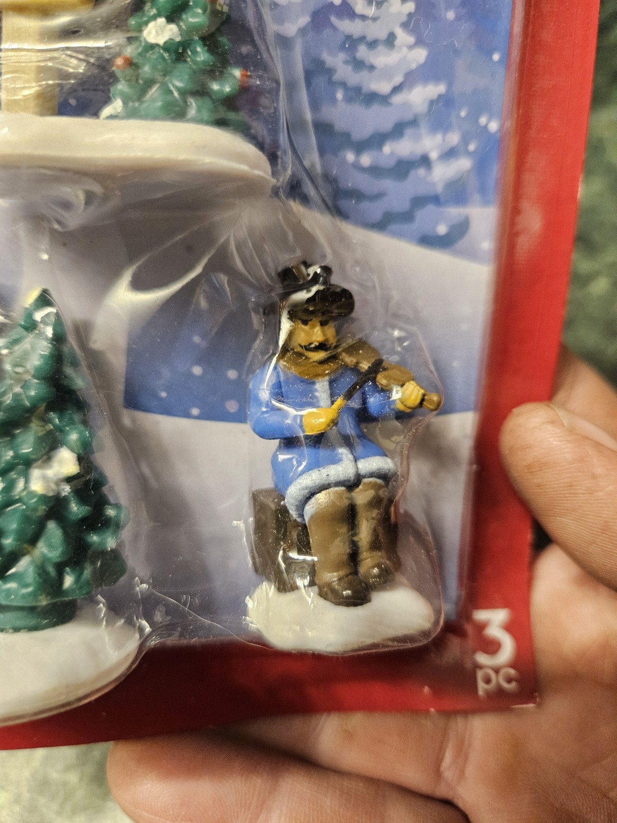 Cobblestone Corners Winter Village Miniatures Christmas Tree Farm Snow Fiddler