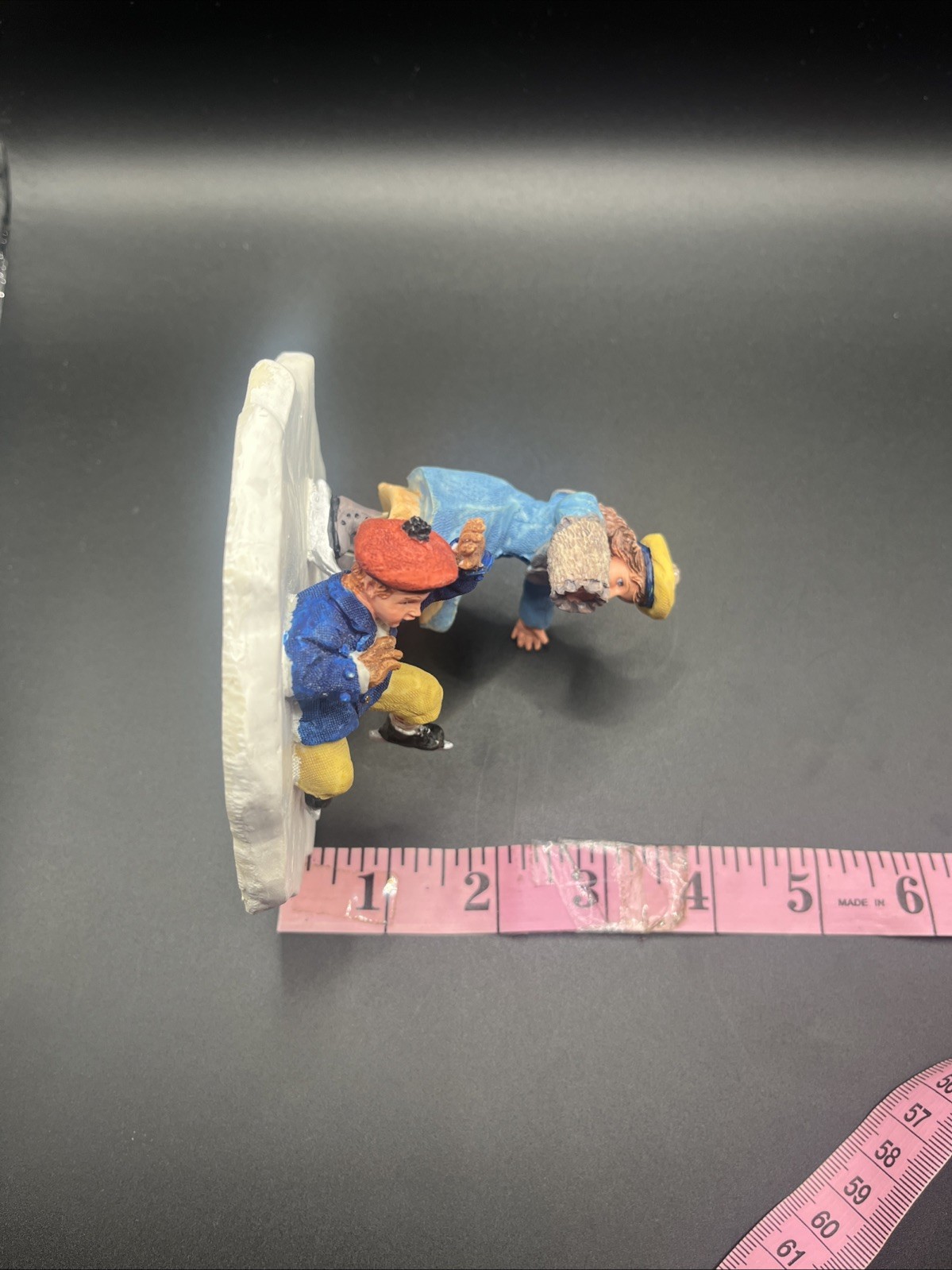 Lemax Memory Makers Timmy’s Tumble Victorian Boy Girl Ice Skating Table Decor