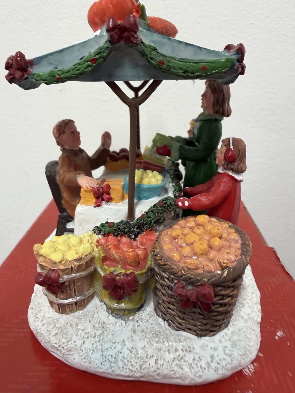 Vintage St Nicholas Square Christmas Village – “Farmers Market Stand” With Box