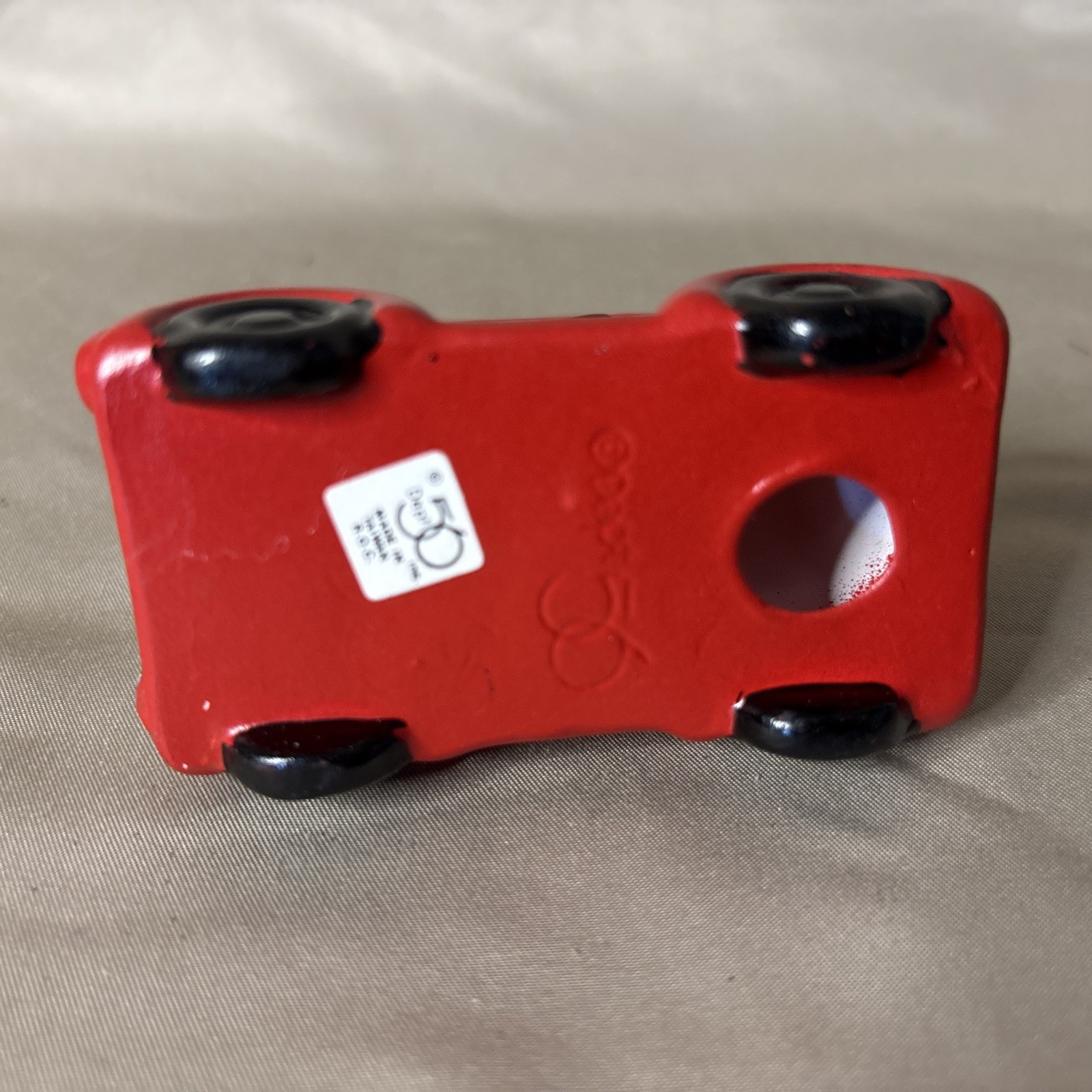 Retired Dept. 56 Snow Village #50555 “AUTO WITH TREE” Red VW Volkswagen Bug