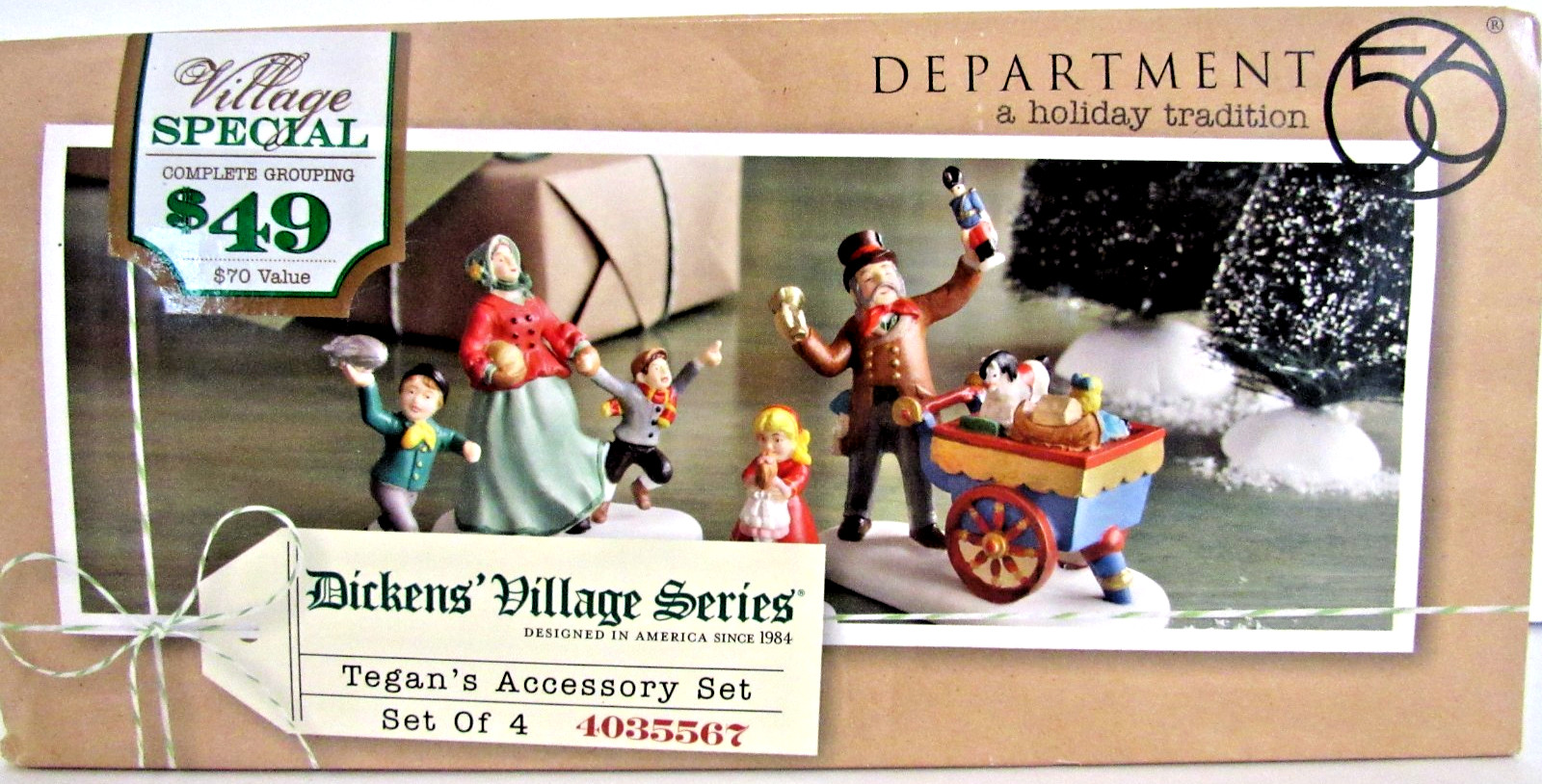 DEPT 56 “TEGAN’S ACCESSORY SET” (SET OF 4) ~(2013)~ **DICKENS’ VILLAGE** RARE !!