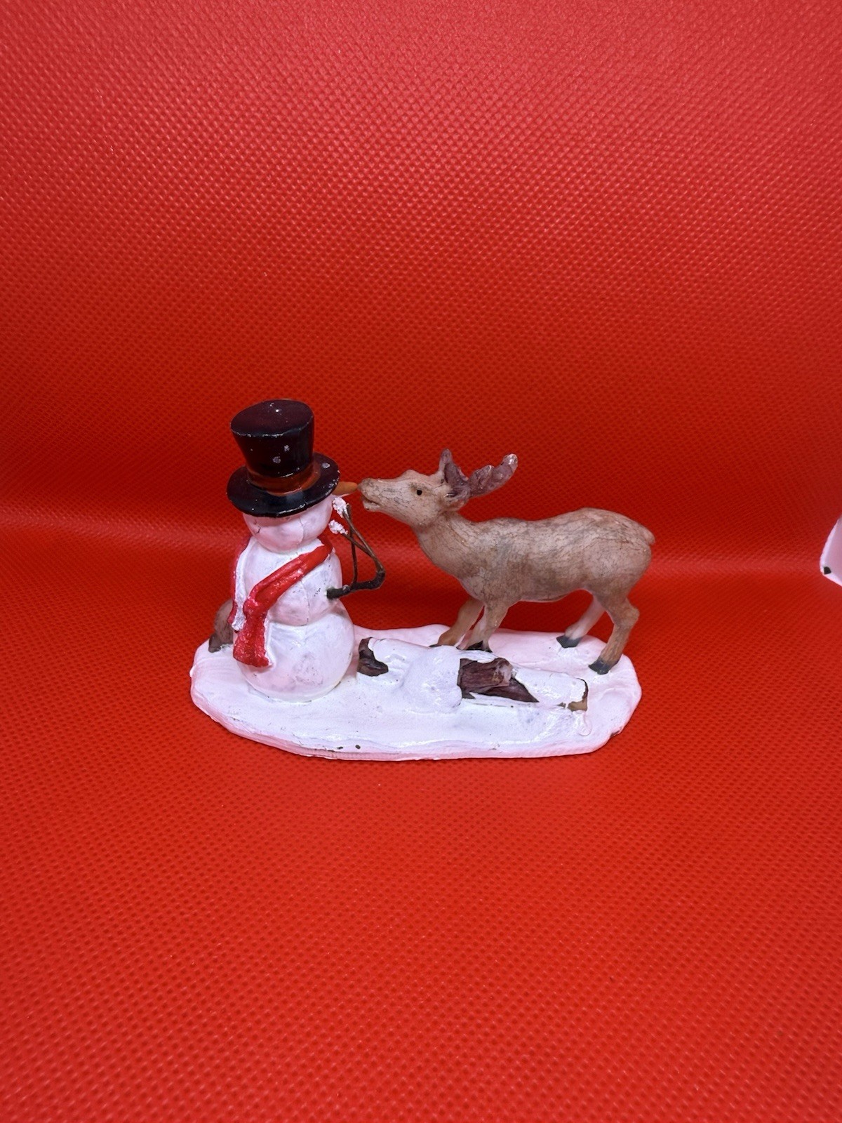 Lemax Christmas Village Snowman & Reindeer Figure Snack Time Accessories #62473