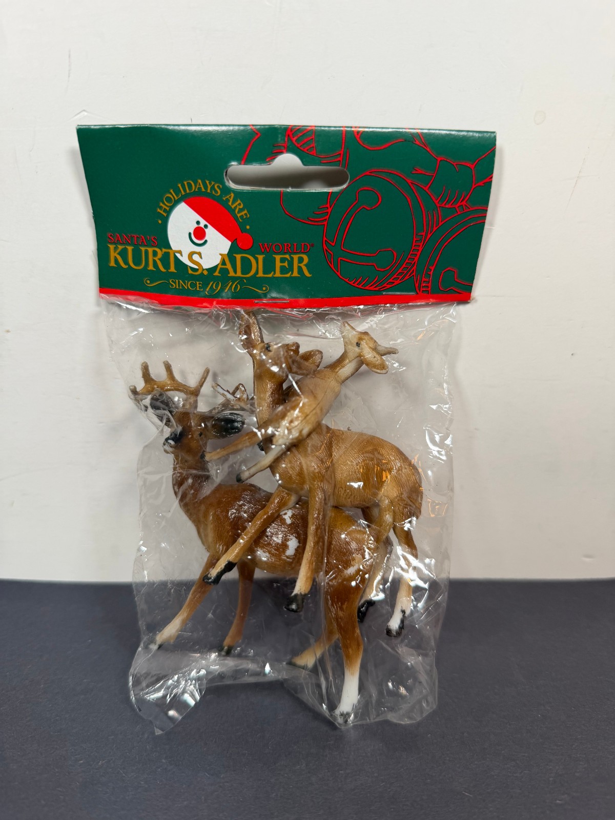Kurt S Adler Deer Family Set Christmas Village Santa’s World H2291