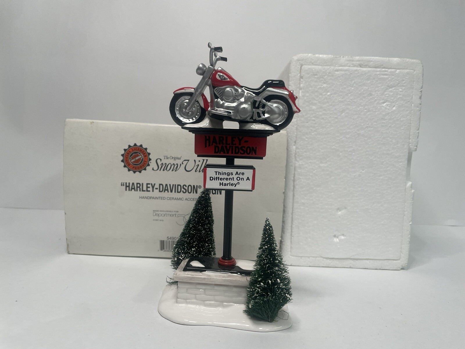 Dept 56 Harley-Davidson SIGN Things are Different on a Harley Snow Village 54901