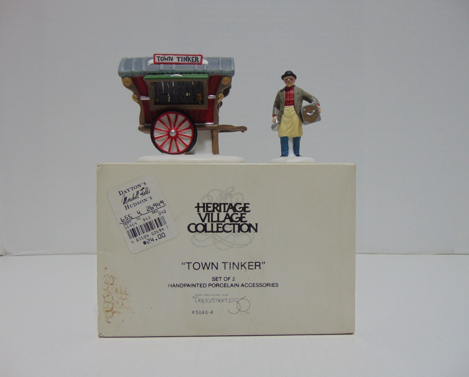 Department 56 Heritage Village Town Tinker Set Of 2 #5646-4 With Box