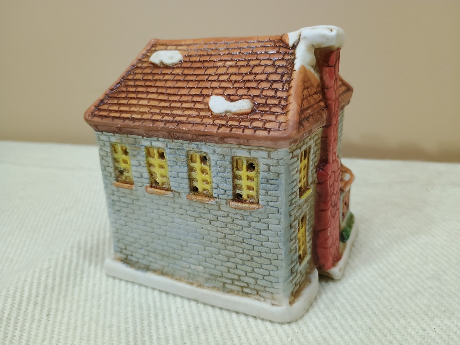 Lot of 6 National Decorations Vintage 1991 Christmas Houses Village Ceramic