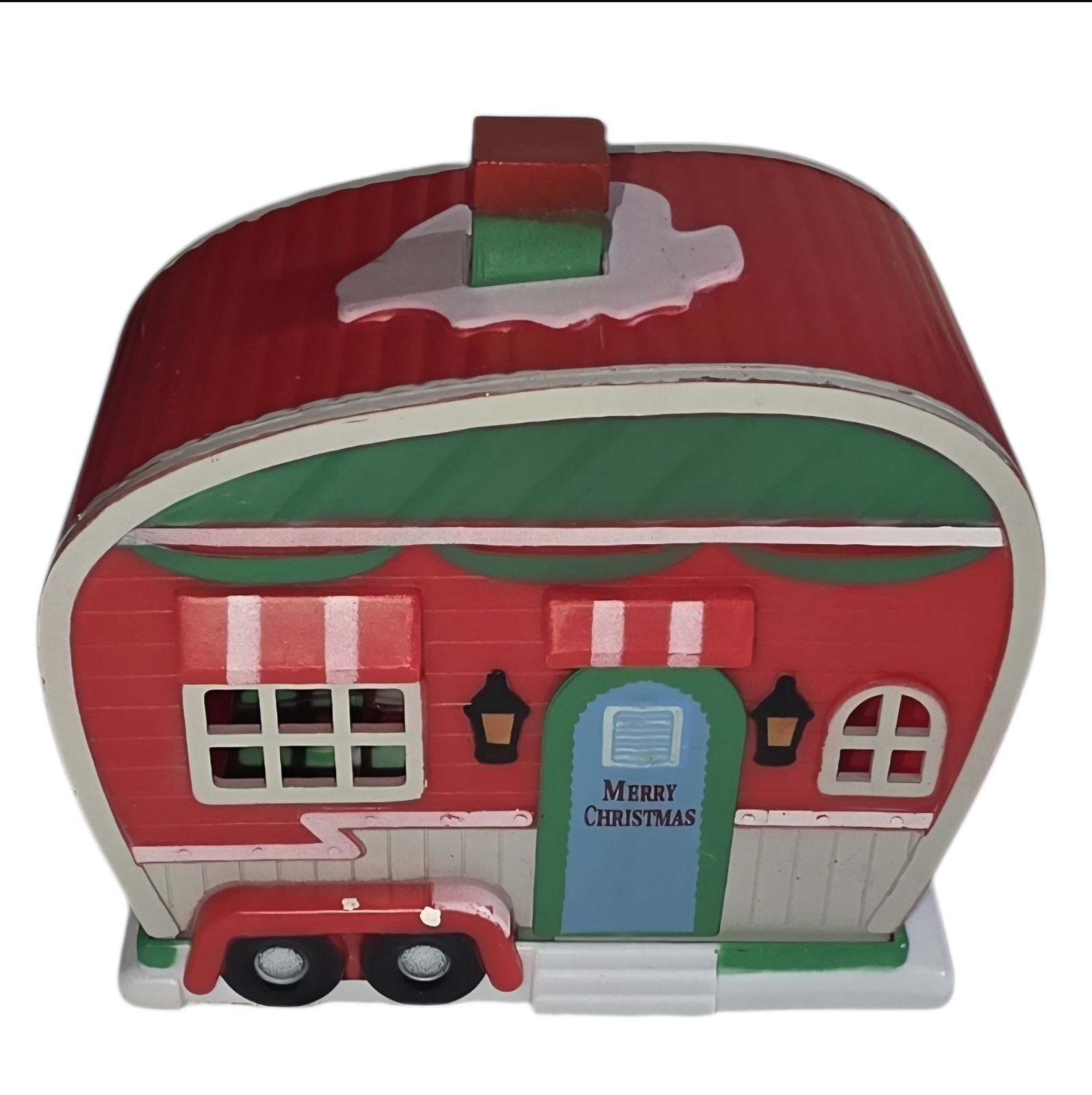 Cobblestone Corners Christmas Miniatures RV Camper Mobile Home LIGHTED