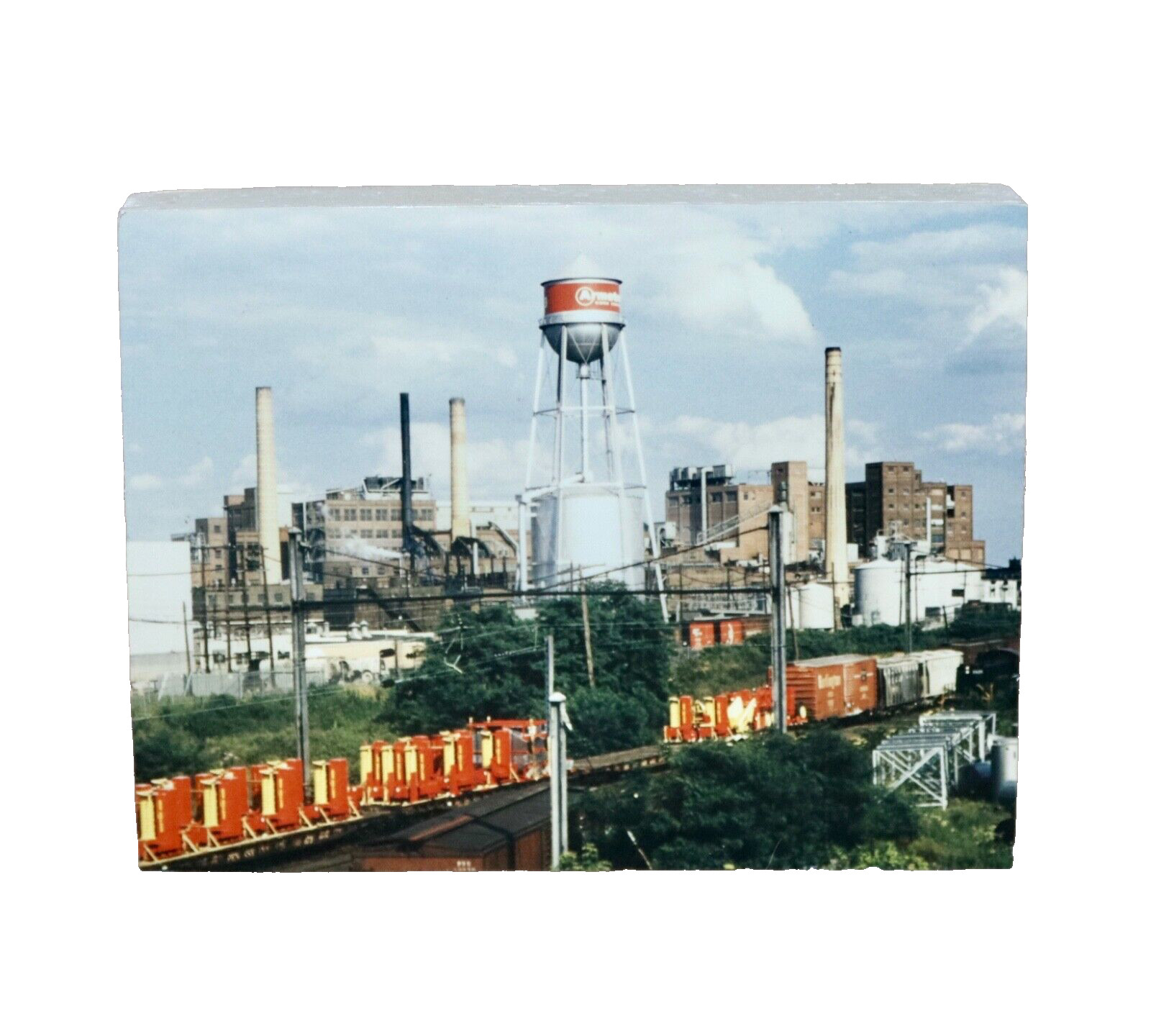 Armstrong Floor Plant ~ Lancaster PA July 1961 Photo On Wood Shelf Sitter