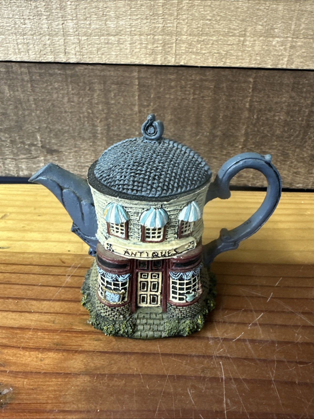 Hometown Teapot Cottages Navy Antique Store Miniature Village
