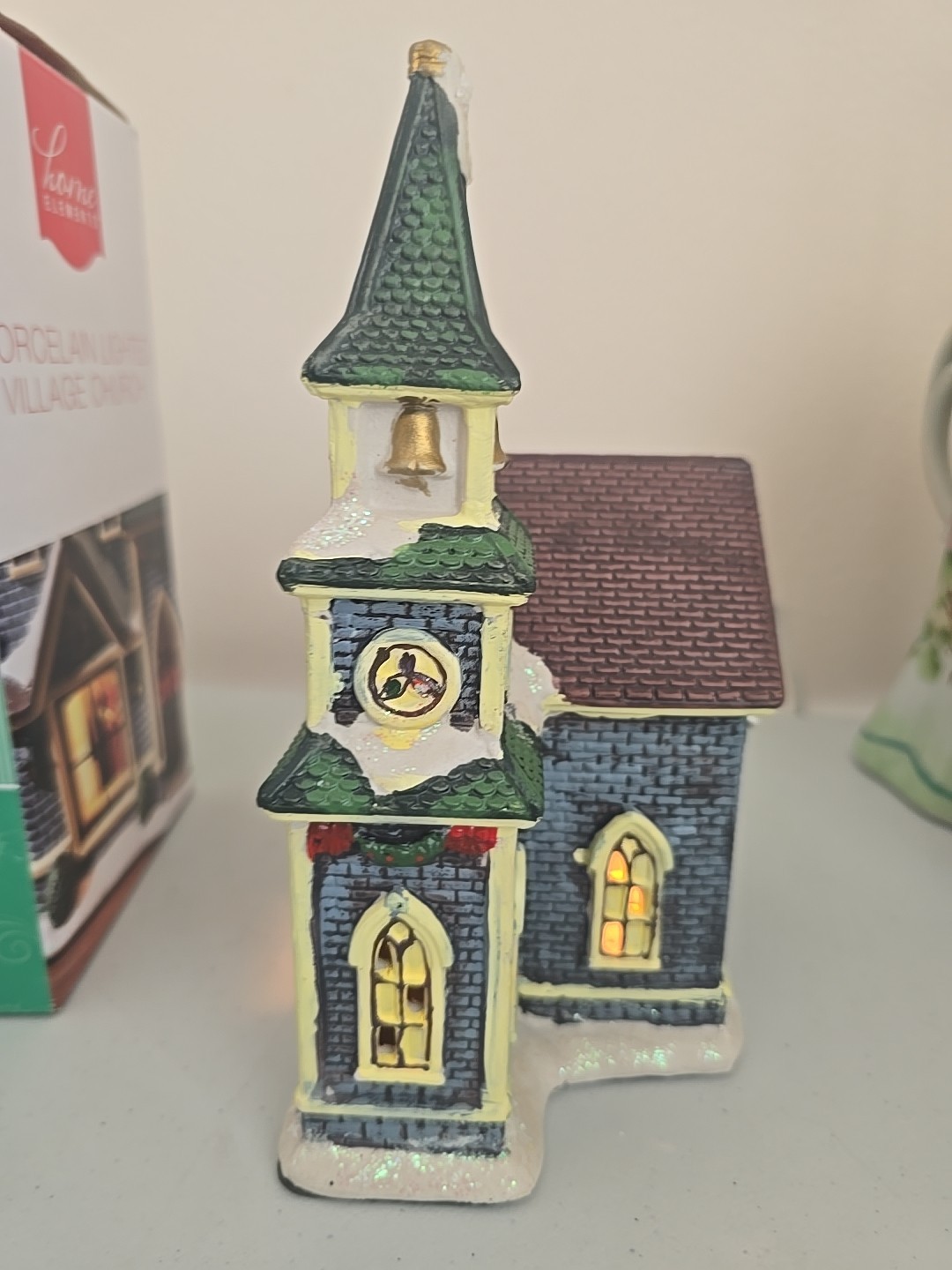 Christmas Village Church Home Elements Porcelain Lighted