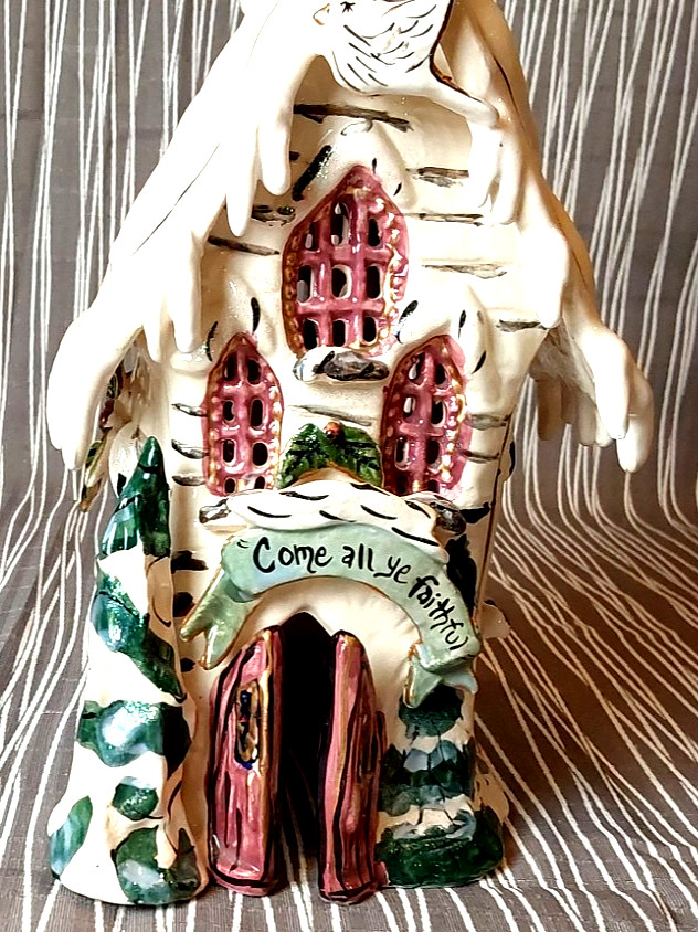 2002 Blue Sky Heather Goldmine Come All Ye Faithful Church Tea light Base 13.5″