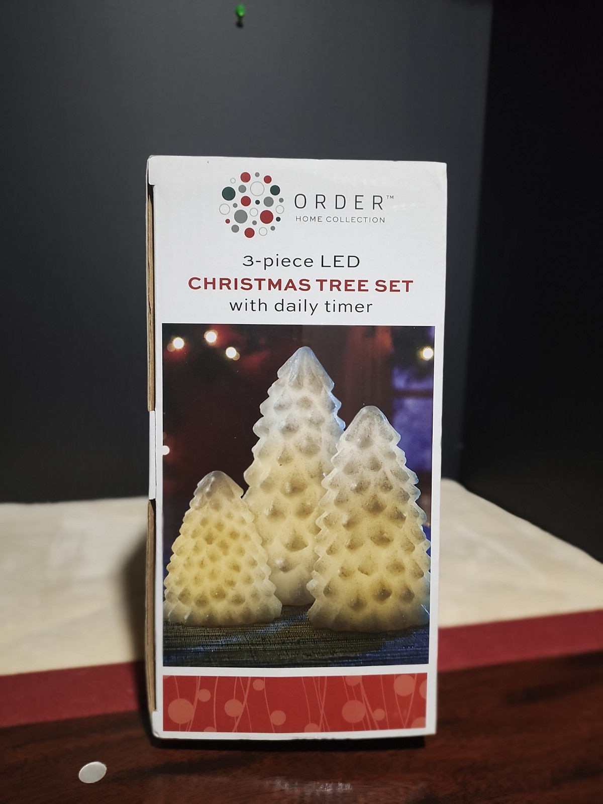 ORDER Home Collection 3-Piece LED Christmas Tree Set w/Daily Timer NEW