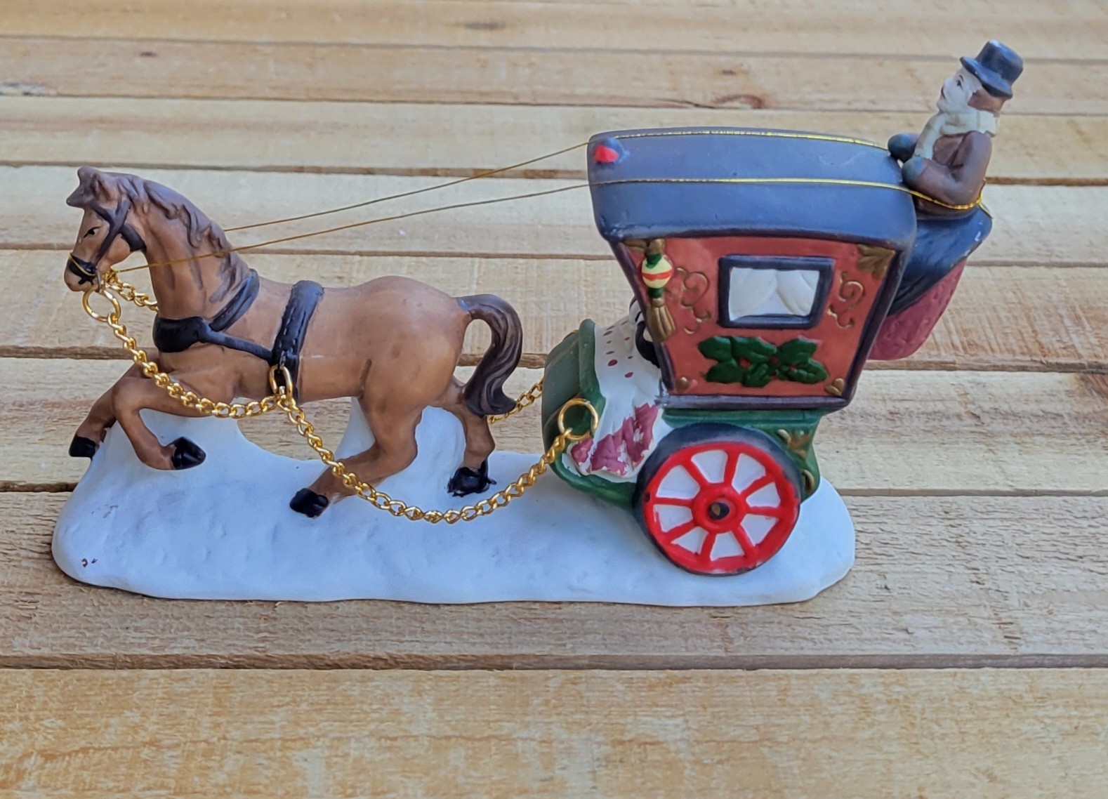 VINTAGE 1995 DICKENS COLLECTABLES ACCESSORIES ~CHRISTMAS HORSE-DRAWN CARRIAGE