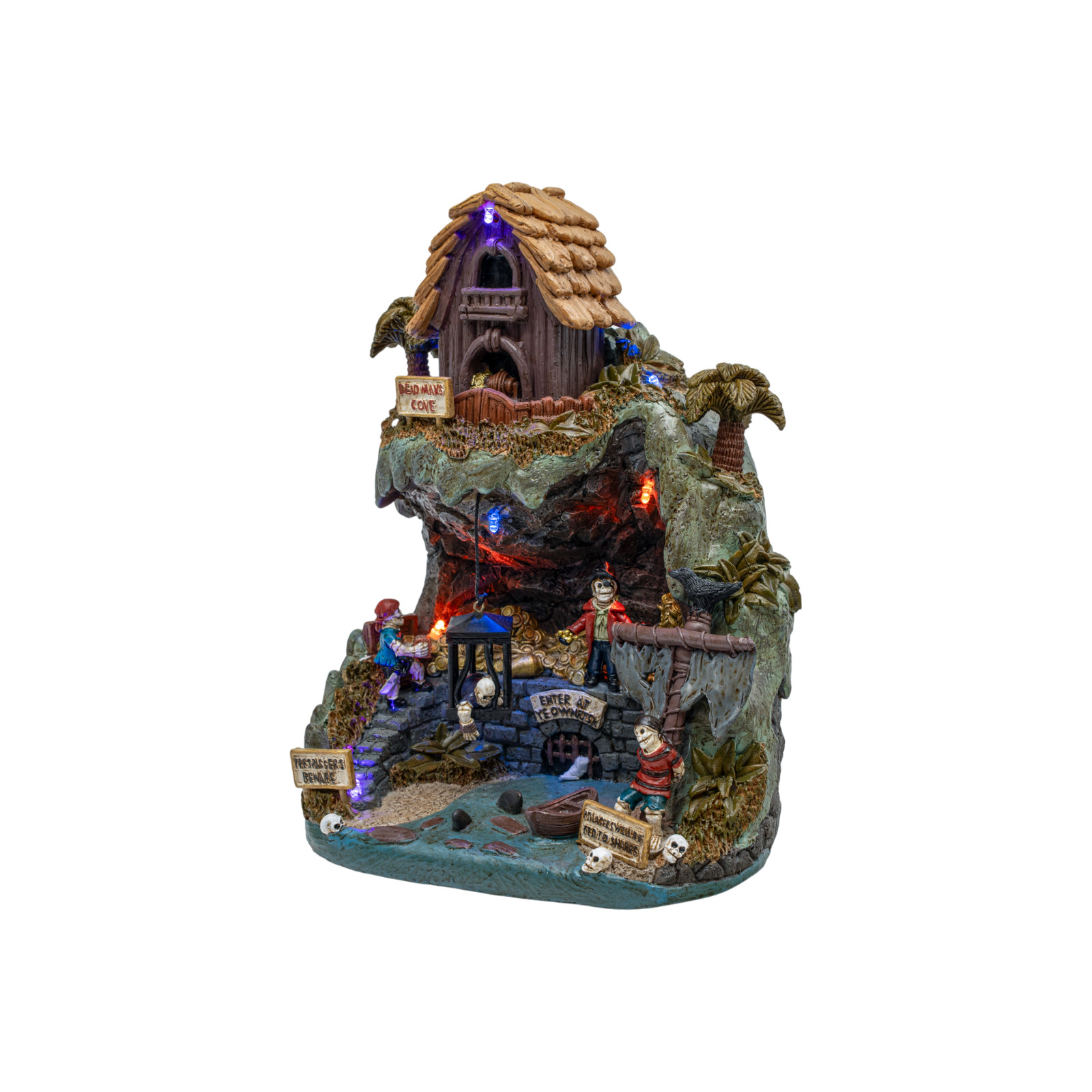Jolly Roger’s Retreat Lighted Animated Halloween Village Piece