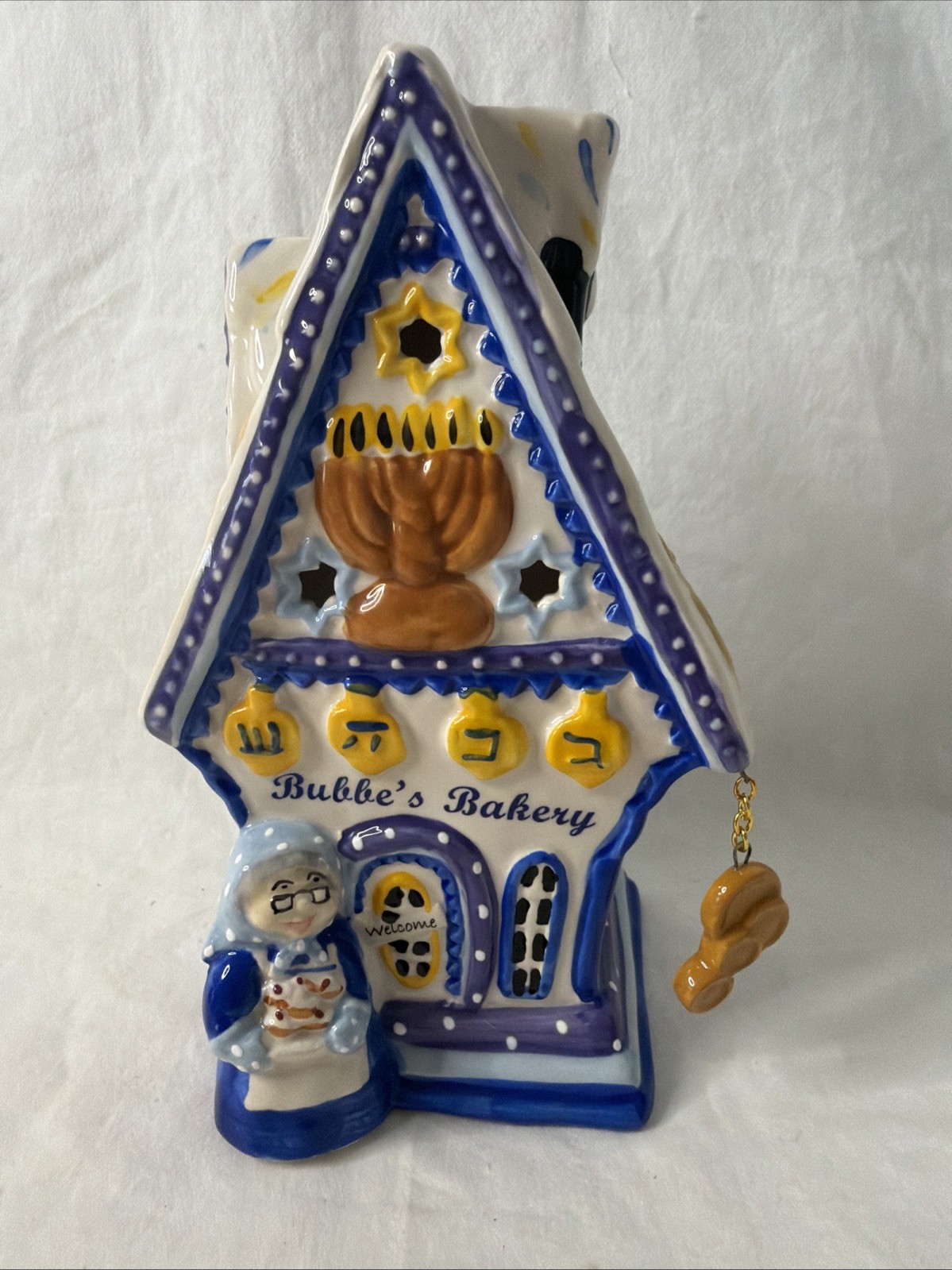 Blue Sky Clayworks Bubbe’s Bakery Hanukkah Jewish Ceramic Holiday Candle House