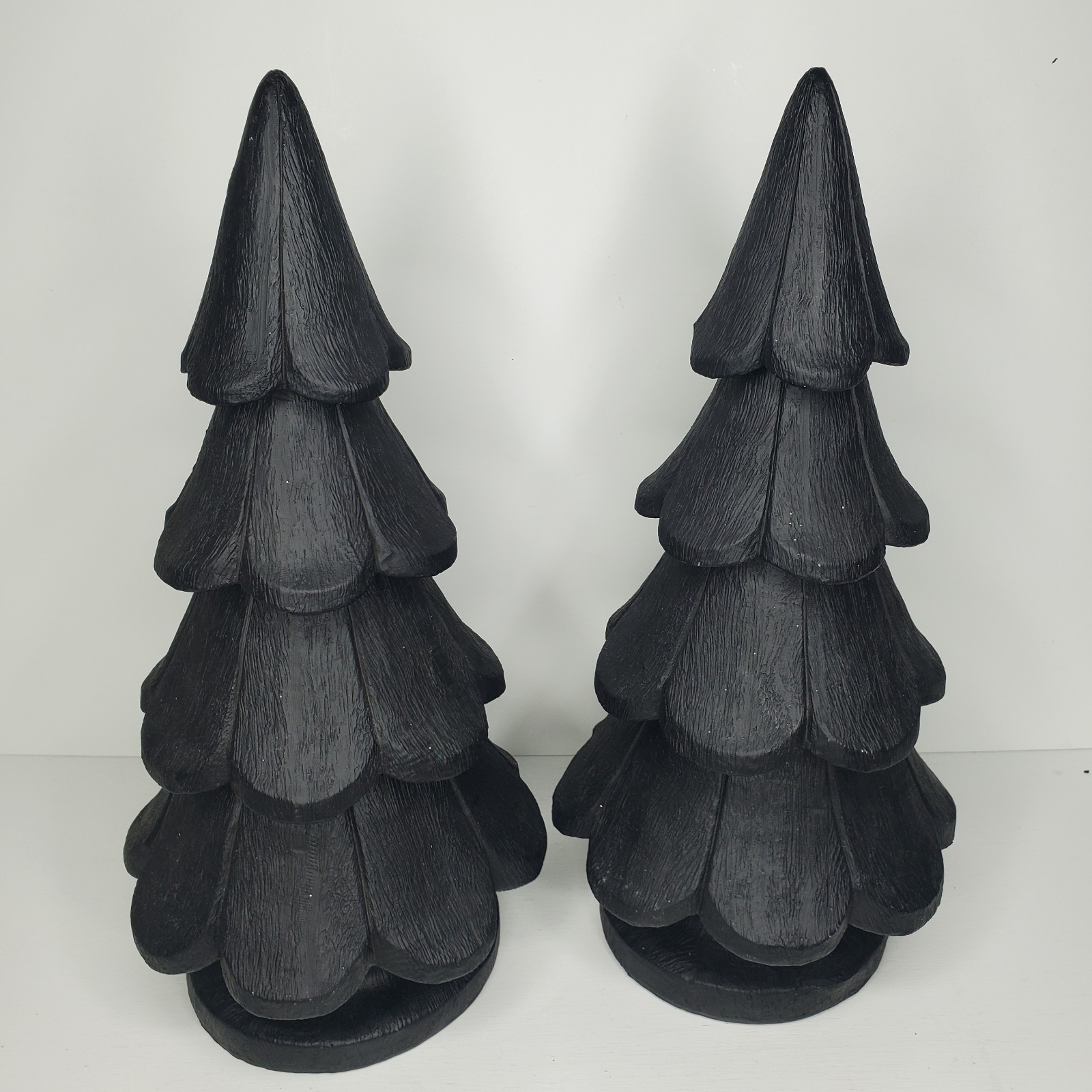 Halloween Trees Black Plastic Pine Trees Evergreen Tree 15 Inches Height