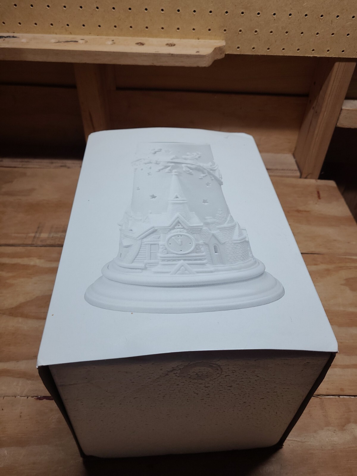 Dept 56 Winter Silhouette Winter Nights White Porcelain Candle Cylinder W/Box