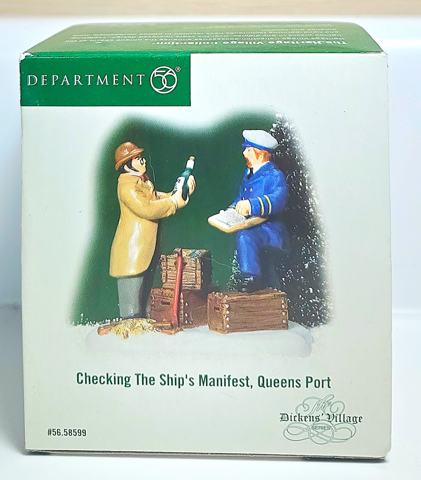 Dept 56 Checking The Ship’s Manifest, Queens Port Dickens Village Nautical 58599